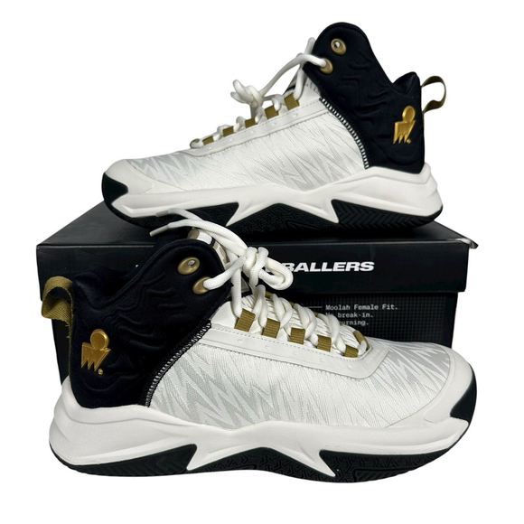 Moolah Other - Moolah Press Break V2 Basketball Sneakers Youth Shoes 6.5 White/black/gold